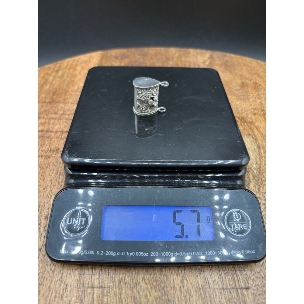 Sterling Silver Antique Treasure Chest Locket scroll Holder See Below 5.7g - Picture 9 of 9